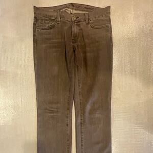 7 for all mankind boot cut rhinestone pocket  jeans brown size 27